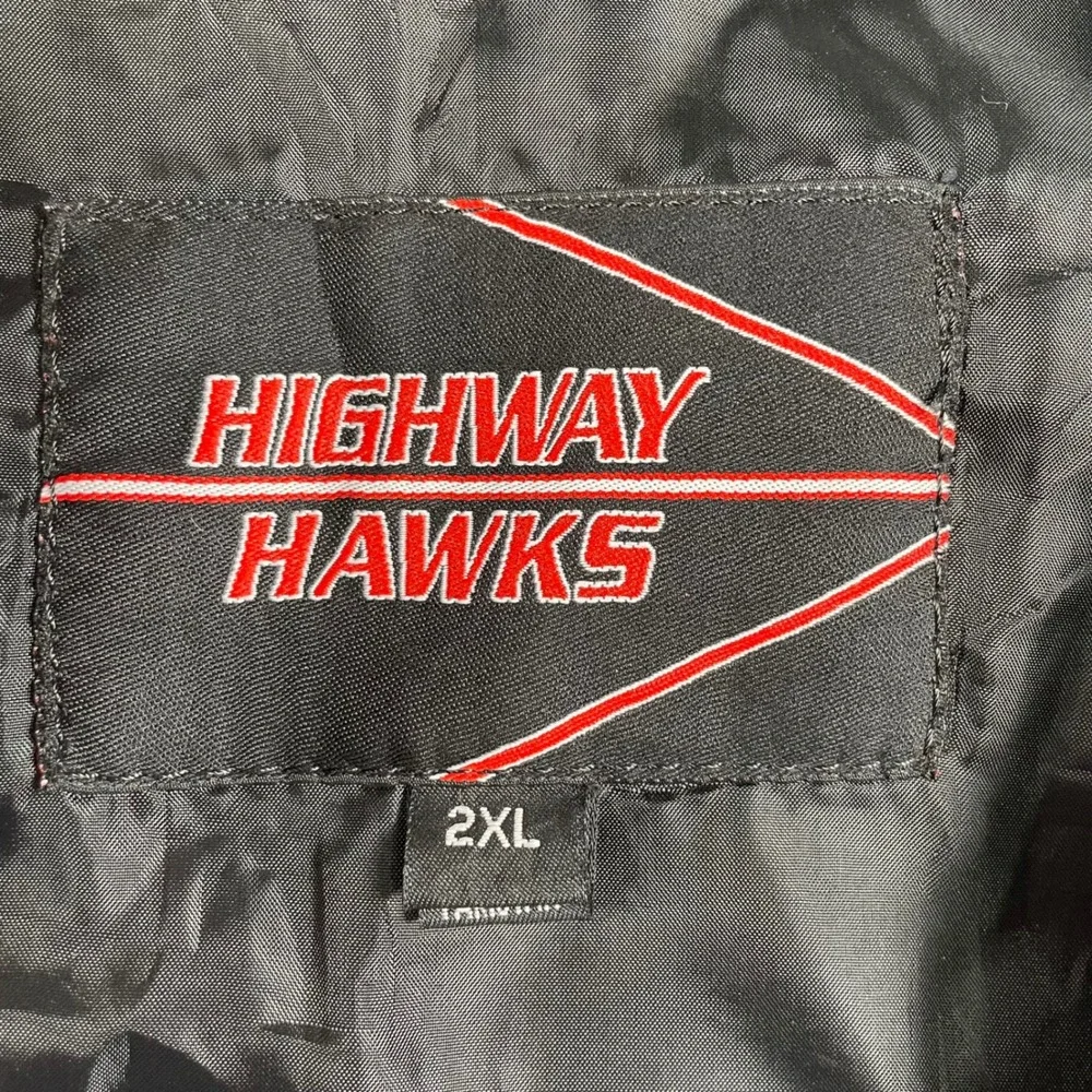Highway Hawks Leather Biker Vest Patches American Flag Eagle 2XL - Picture 3 of 10
